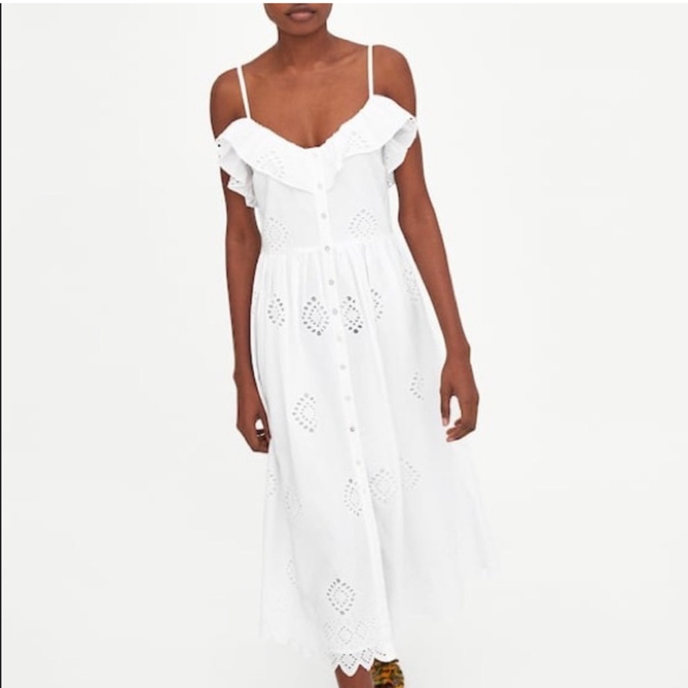 Zara Eyelet Maxi Dress S